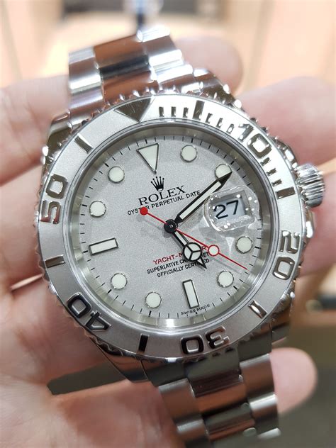 rolex yacht master platinum dial red sweep hand|rolex yacht master watch.